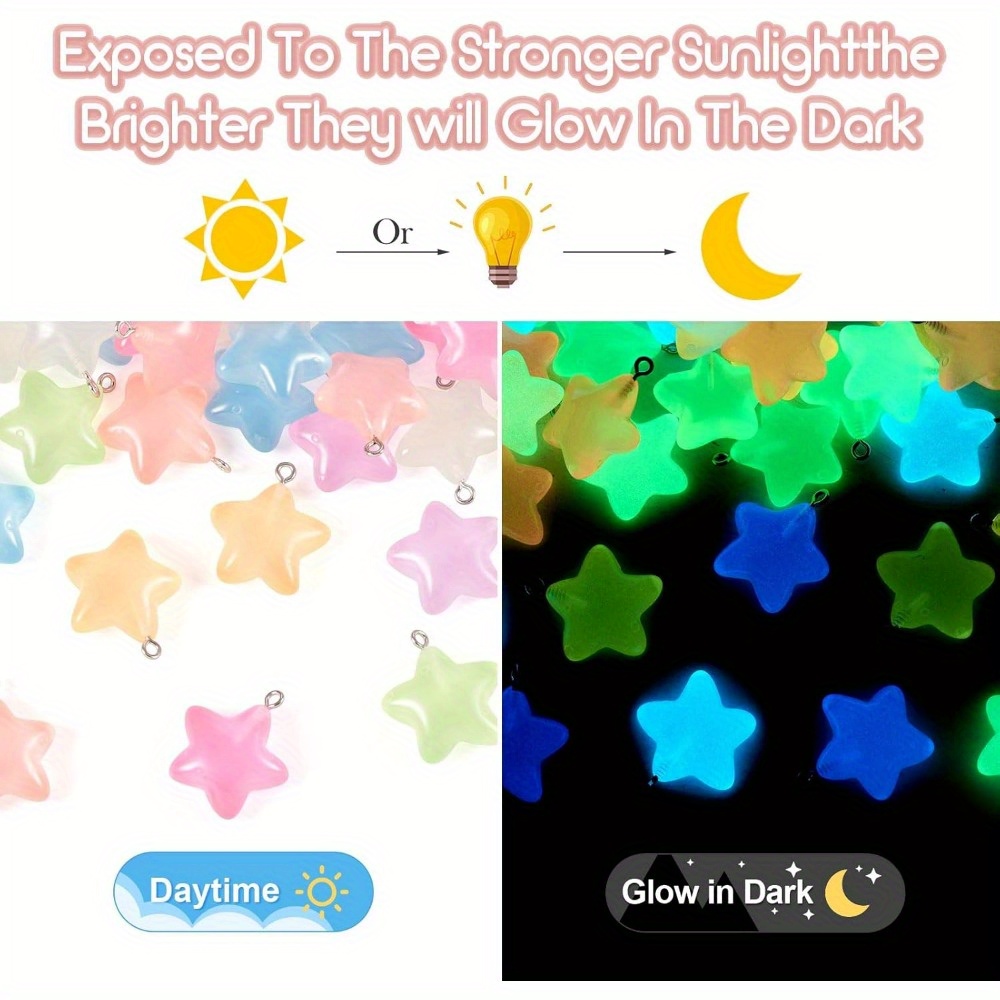 Moon Star Earrings - 6/24/40 Uds. Colgante de estrella de
