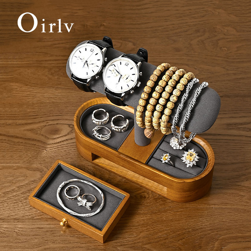 Jewelry Watches Box - Oirlv-estante organizador de relojes de madera