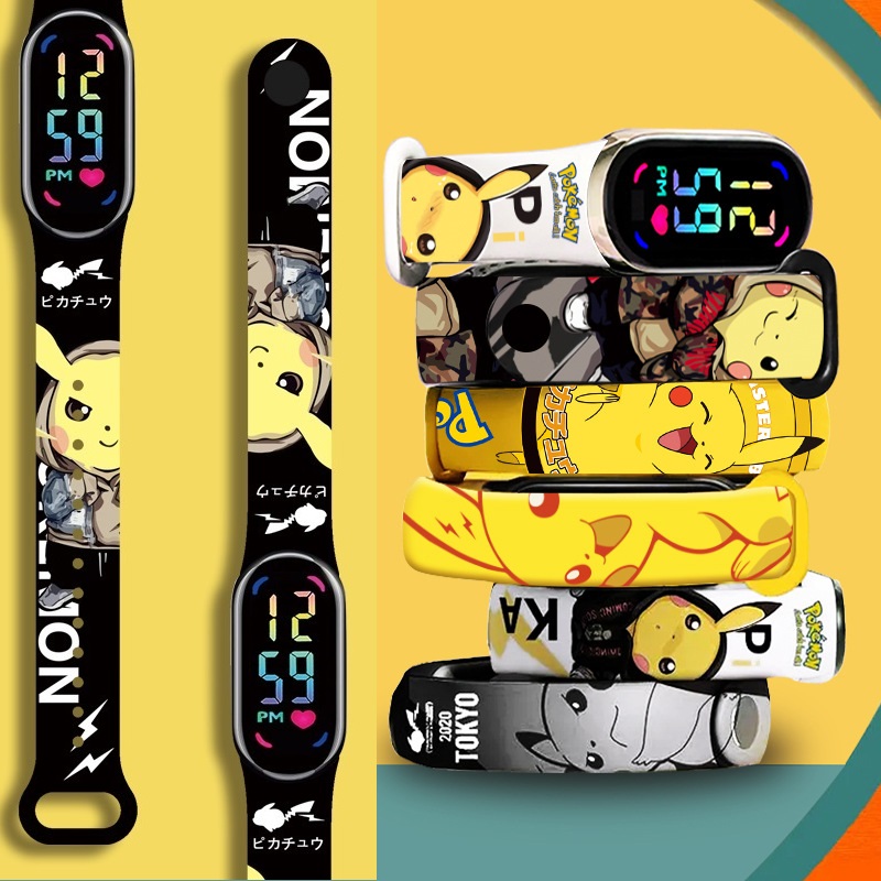 Jewelry Bracelet Watches - Reloj LED Pikachu para niños, reloj