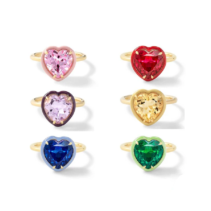 Birthstone Ring Set - Anillos de circonita cúbica en forma