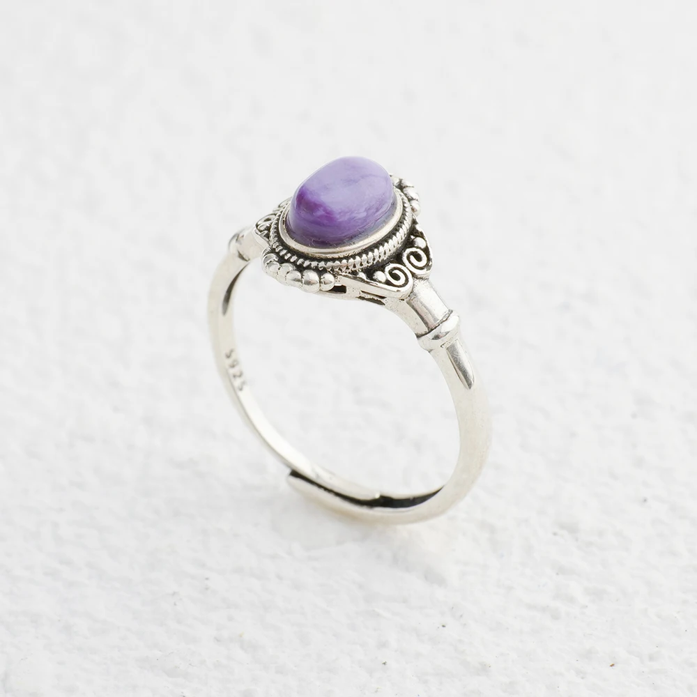 Birthstone Ring Set - Anillo Ajustable de Plata Sólida 925