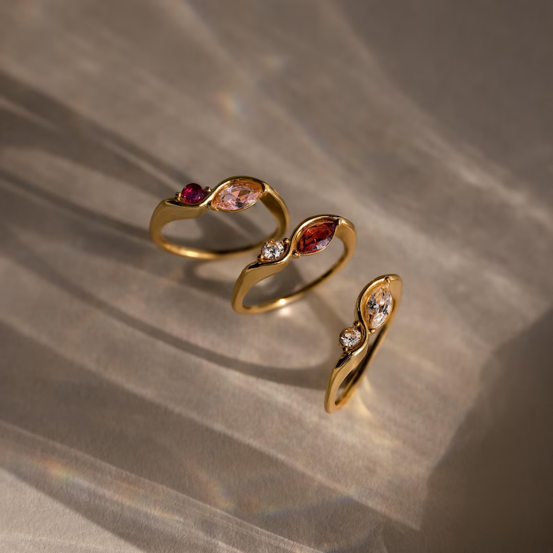 Anillo DOREMI de Acero Inoxida - Birthstone Ring Set reseña y precio