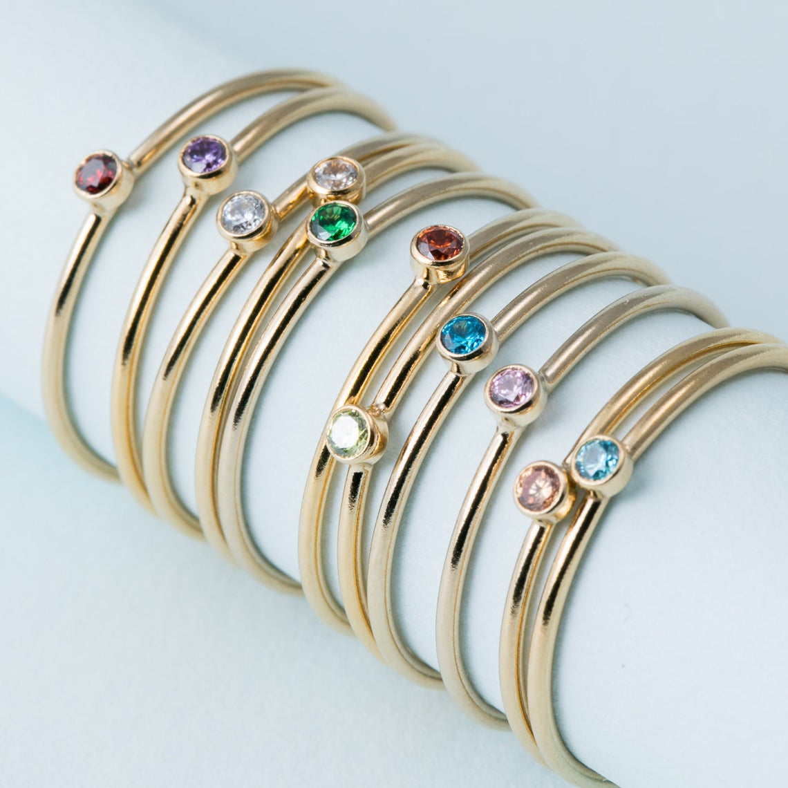 Anillo de piedra natal para Mu - Birthstone Ring Set reseña y precio
