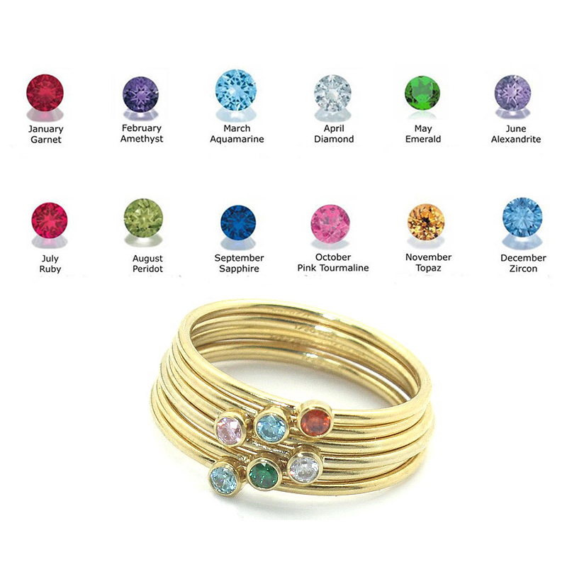 Anillo de piedra natal para Mu - Birthstone Ring Set reseña y precio