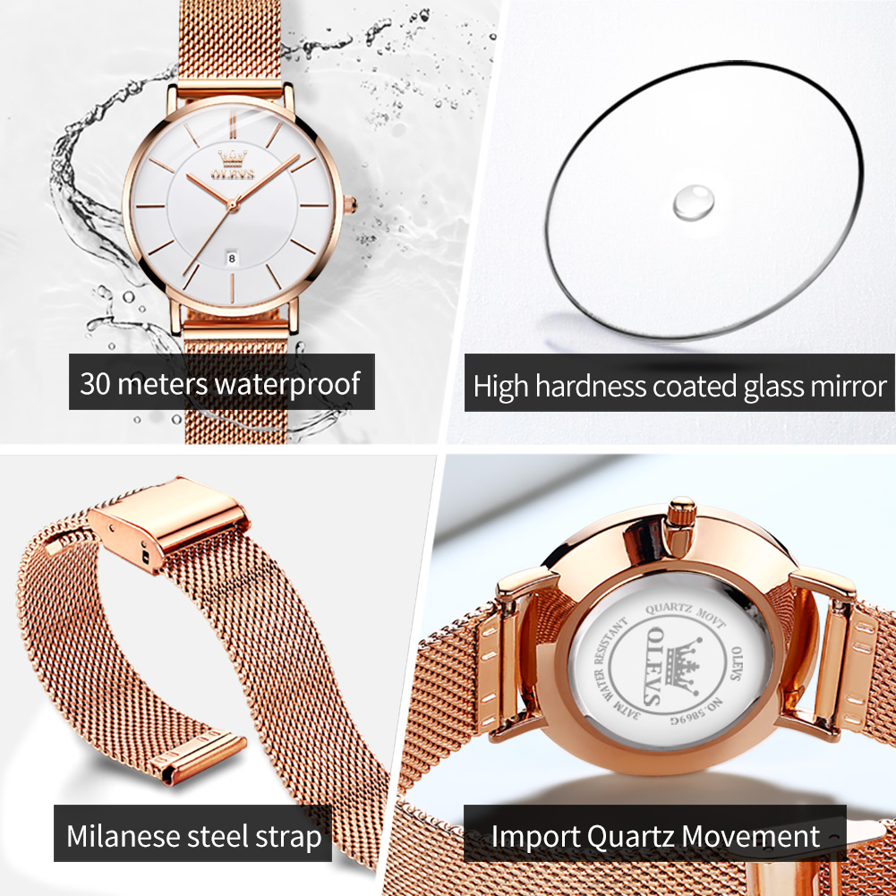 OLEVS reloj de mujer 5869 eleg - Jewelry Bracelet Watches reseña y precio