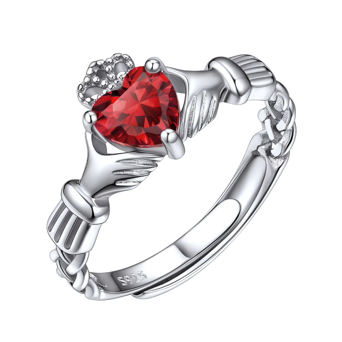 Anillos Claddagh de plata U7 d - Birthstone Ring Set reseña y precio