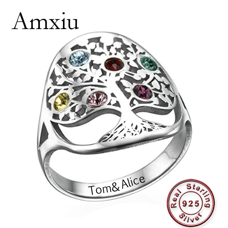 Amxiu-Anillo de plata de prime - Birthstone Ring Set reseña y precio
