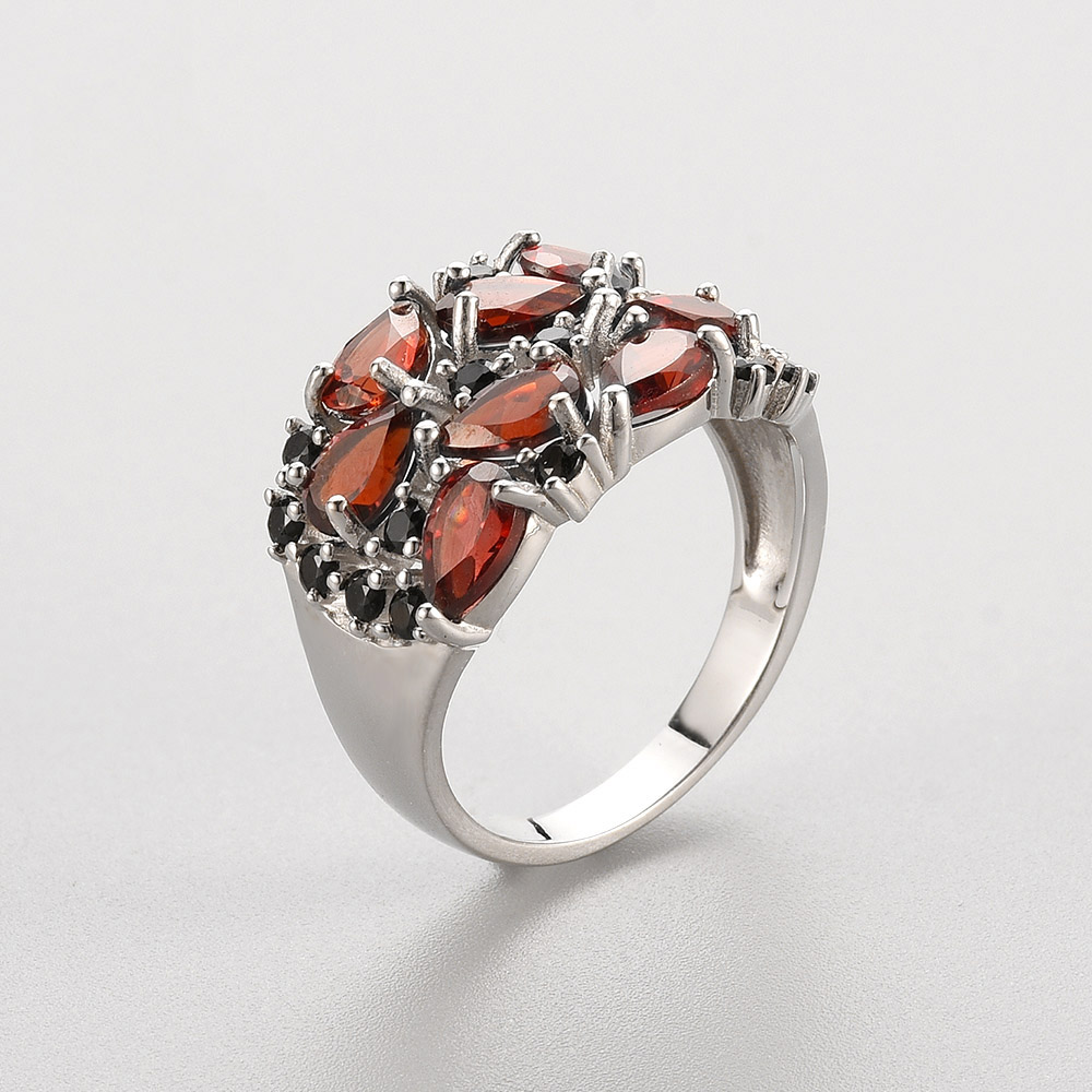 Anillo de granate natural de d - Birthstone Ring Set reseña y precio