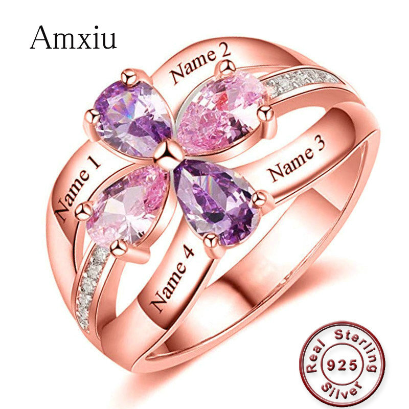 Amxiu-Anillo de boda grande pe - Birthstone Ring Set reseña y precio