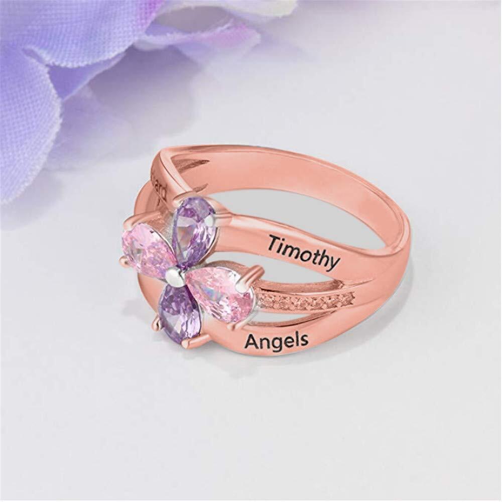 Amxiu-Anillo de boda grande pe - Birthstone Ring Set reseña y precio