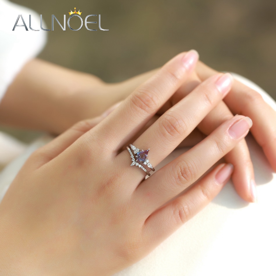 Anillo de plata ALLNOEL con co - Birthstone Ring Set reseña y precio