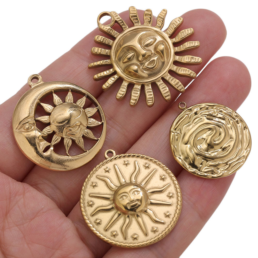 5 piezas de dijes de sol redon - Moon Star Earrings reseña y precio