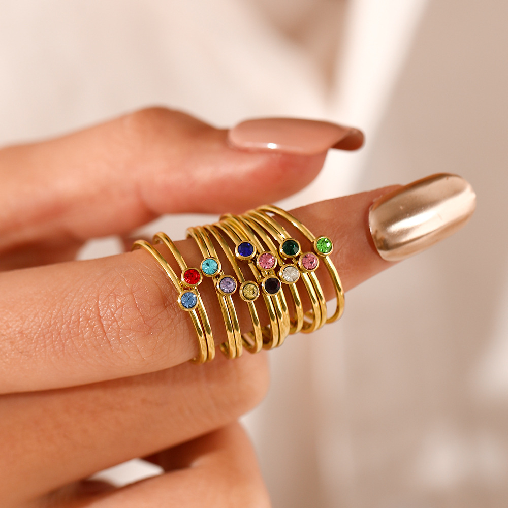 Anillo de piedra natal de acer - Birthstone Ring Set reseña y precio