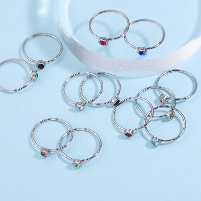 Anillo de piedra natal de acer - Birthstone Ring Set reseña y precio
