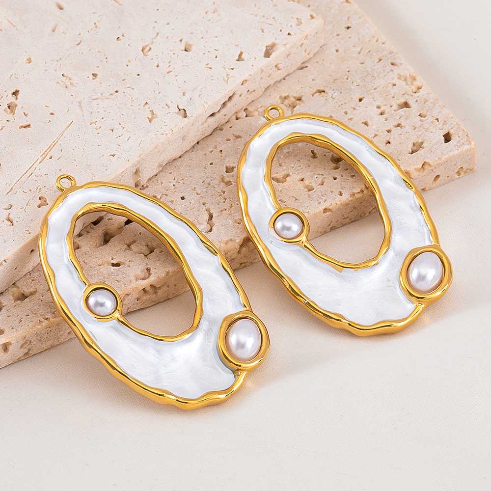2 uds esmalte blanco de acero  - Moon Star Earrings reseña y precio
