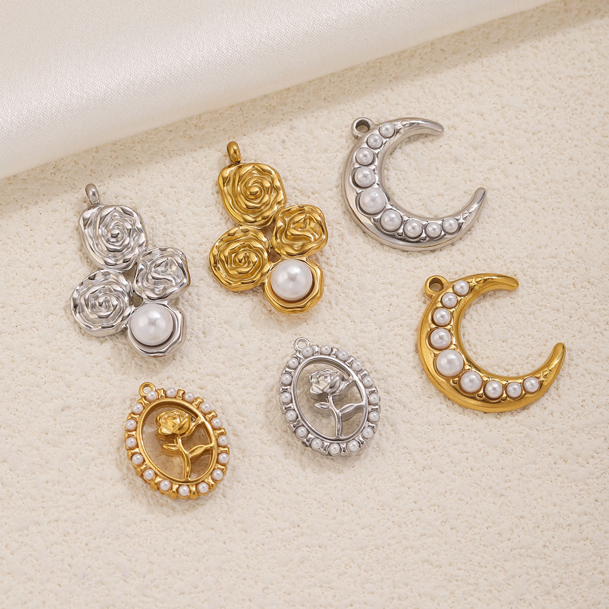 5 piezas de acero inoxidable c - Moon Star Earrings reseña y precio