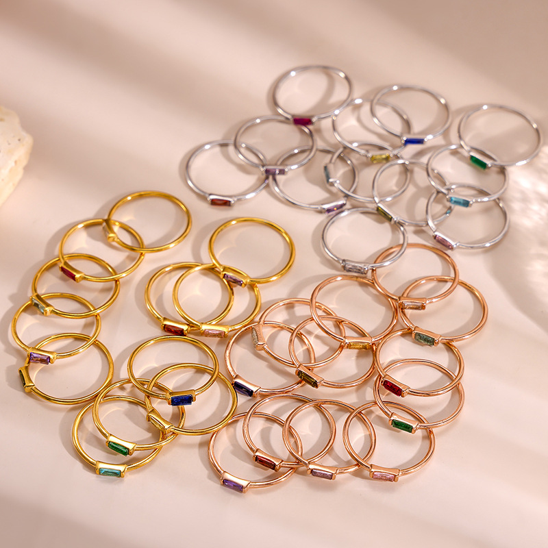 Anillos pequeños simples de pi - Birthstone Ring Set reseña y precio