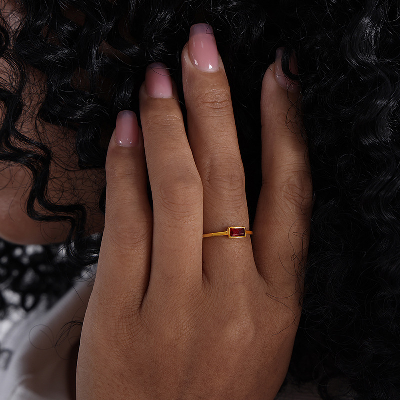 Anillos pequeños simples de pi - Birthstone Ring Set reseña y precio