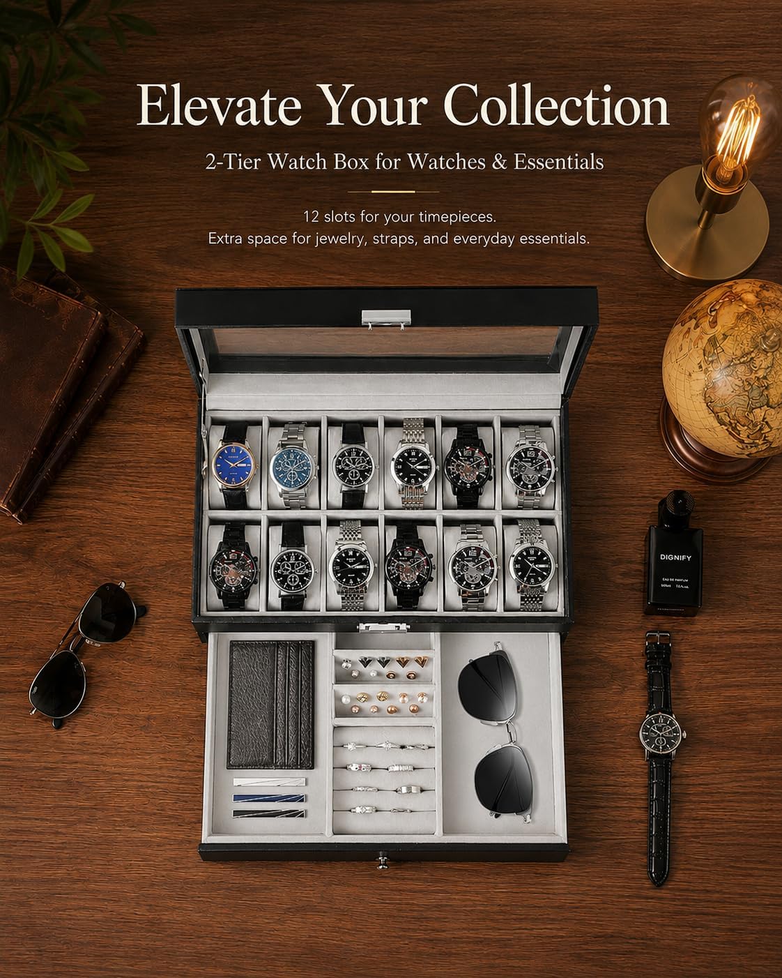 Estuche Organizador de Relojes - Jewelry Watches Box reseña y precio